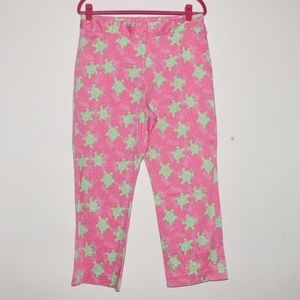 Lilly Pulitzer Pink & Green Turtle Pants